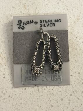 NWT Vtg Beau Sterling Silver Ballet Slipper Charm 925